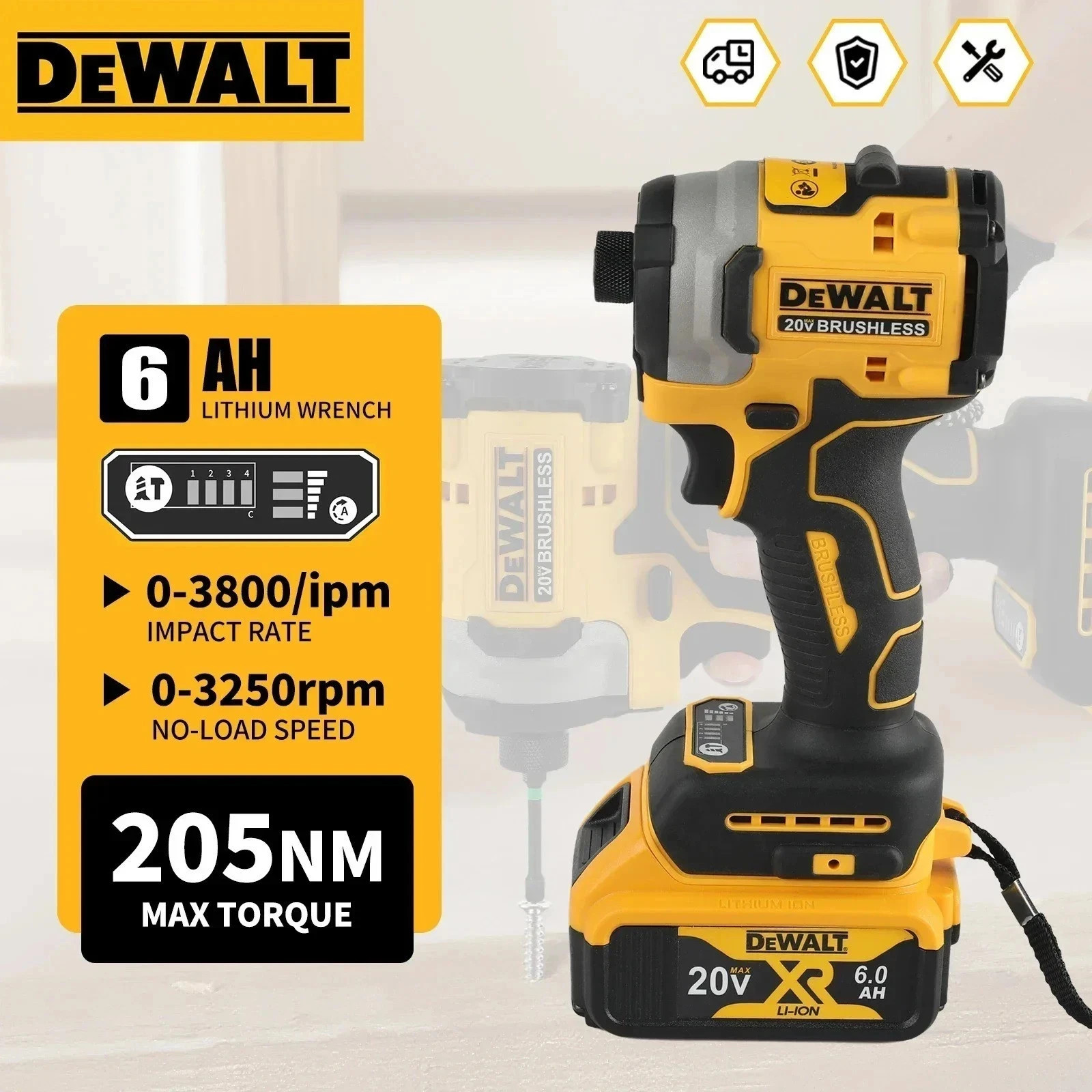 DeWalt DCF850B ATOMIC 20V MAX Brushless Compact 1/4" Cordless Impact Driver 2