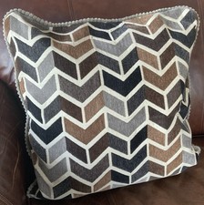 Set of 3 Geometric Gray  Brown; 20"x20" Throw Pillow Covers; 12  Zipper Opening