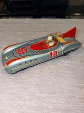 Rare Vintage Japanese Aoshin ASC 18 Strato Race Car 11 Tin Friction Space Age