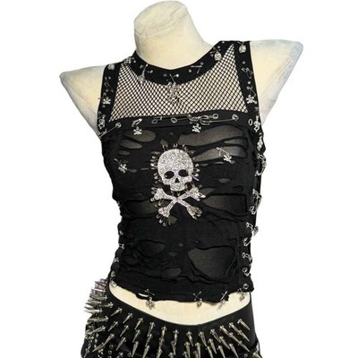 Goth Tops Grunge Punk Mini Rock Clothes Emo Clothing Y2K Sexy Gothic Tank