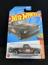 2022 Hot Wheels #93 HW HOT TRUCKS 5/10 '63 STUDEBAKER CHAMP BLACK HCT51 T2
