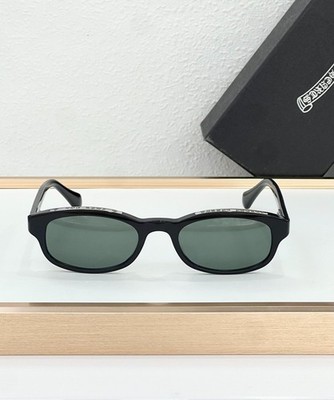 Chrome Hearts Lowrider Sunglasses Black Silver Frame Green Lenses Unisex 52mm