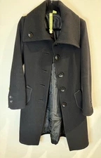 SOIA & KYO | Wool Button up Collared Overcoat | Black | Sz XS