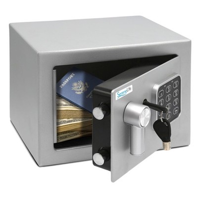 SereneLife Premium Steel Digital Safe Box - Secure Storage - Silver
