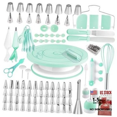 Cake Decorating Kit,137pcs Cake Decorating Supplies with Cake Turntable Green