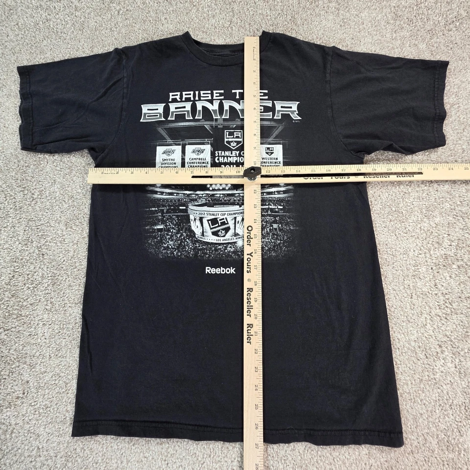 Los Angeles Kings Finals Stanley Cup Raise The Banner Reebok T Shirt NHL Medium - Image 2 of 4
