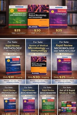 Rapid Review Medical Textbooks Lot: Microbiology, Pathology, Biochemistry, Thir 