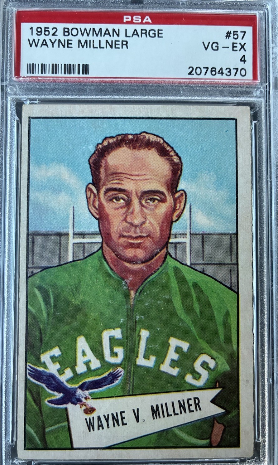 Wayne Millner 1952 Bowman Large #57 Philadelphia Eagles PSA 4 VGEX Set Break HOF
