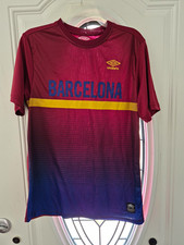 Umbro Barcelona Short Sleeve Soccer Jersey Men's Size S Red Polyester