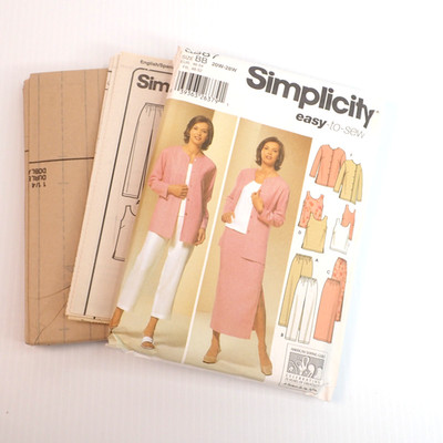 Simplicity Pants Skirt Top Jacket Plus Size 20w- 28w Vintage Uncut Pattern 5687