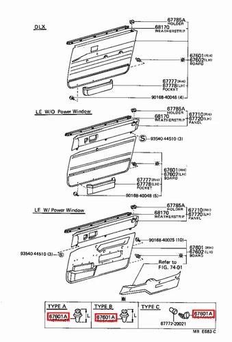 Genuine 4Runner VZN66 VZN61 RN75 RN70 RN66 RN65 RN61 Front Door Trim Clip x5 - Picture 18 of 20