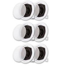 Acoustic Audio R191 Flush Mount In Ceiling Speakers Home Theater 3 Pair Pack