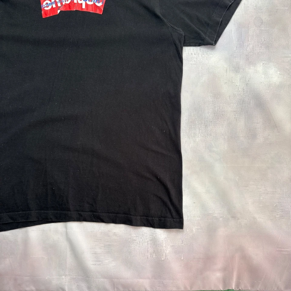 T-shirt noir Supreme Comme des Garcons CDG Split Box Logo 2018 taille L - Photo 3/4