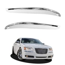 Front Bumper Molding Chrome Trim Set Left and Right Replacement for 300 2011