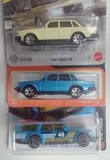 3x NEW 1/64 Volvo 240 Matchbox + Hot Wheels. 