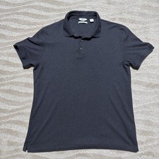 Calvin Klein Men's S/S Liquid Touch Logo Polo Slim Fit Shirt Size L Dark Grey