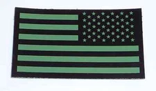REVERSE USA OD GREEN IR FLAG PATCH 3.5"X2" W/VELCRO® BRAND FASTENER REJECT#391