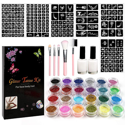 Koogel Kinder Glitzer Tatoo Set, Kinder Geschenk Für Weihnachten, 24 Farben 160
