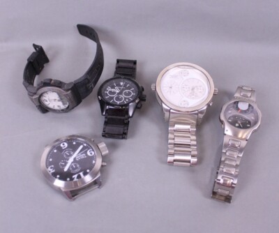 5 tlg. Armbanduhren-Set Quarz Casio Trias Fossil Body Heat Softech London