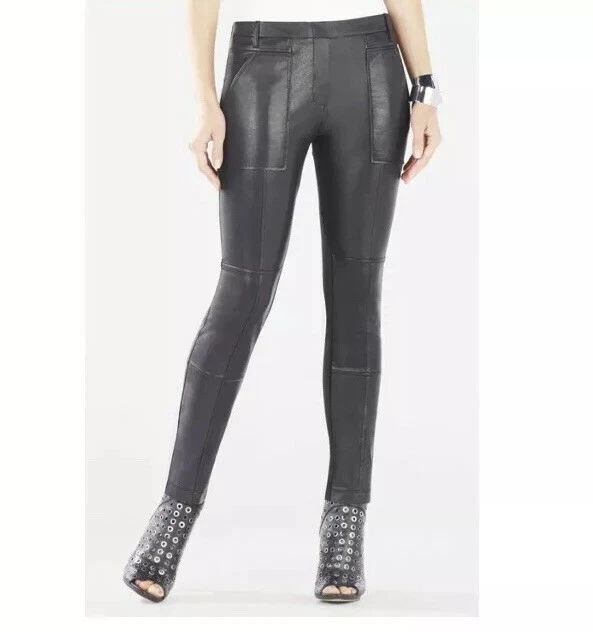 Bcbgmaxazria Connor Faux Leather Cargo Leggings S