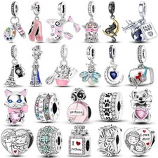 charm argento 925 catenina di sicurezza pendente charms cuore bracciale s925