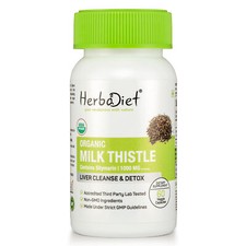 Cápsulas veganas de cardo mariano orgánico USDA apoyo hepático limpieza DETOX silimarina