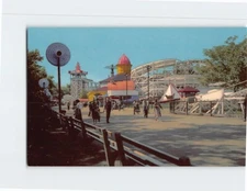 Postcard Flying Turns Riverview Amusement Park Chicago Illinois USA