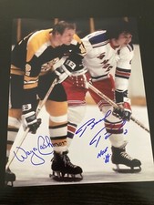 Bruins Wayne Cashman Rangers Brad Park Signed 8x10 W/COA