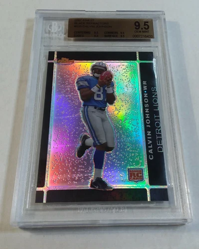 2007 FINEST BLACK REFRACTORS /99 RC #135 CALVIN JOHNSON BGS 9.5 ROOKIE #7216433