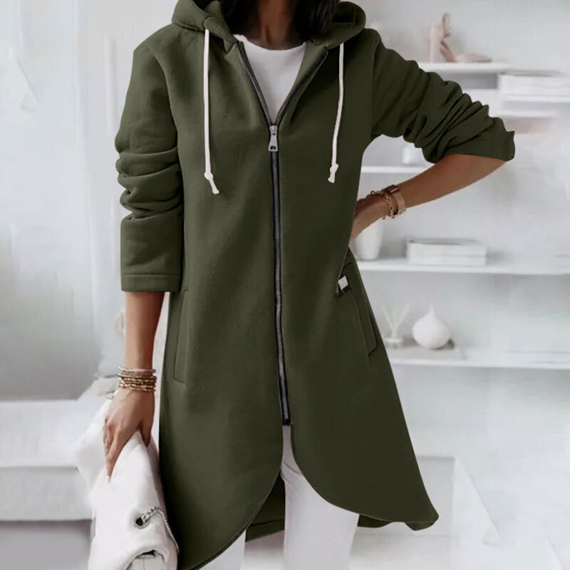 Womens Plus Size Casual Zipper Hoodie Outwear Hooded Long Jacket Sweatshirt  Coat | eBay