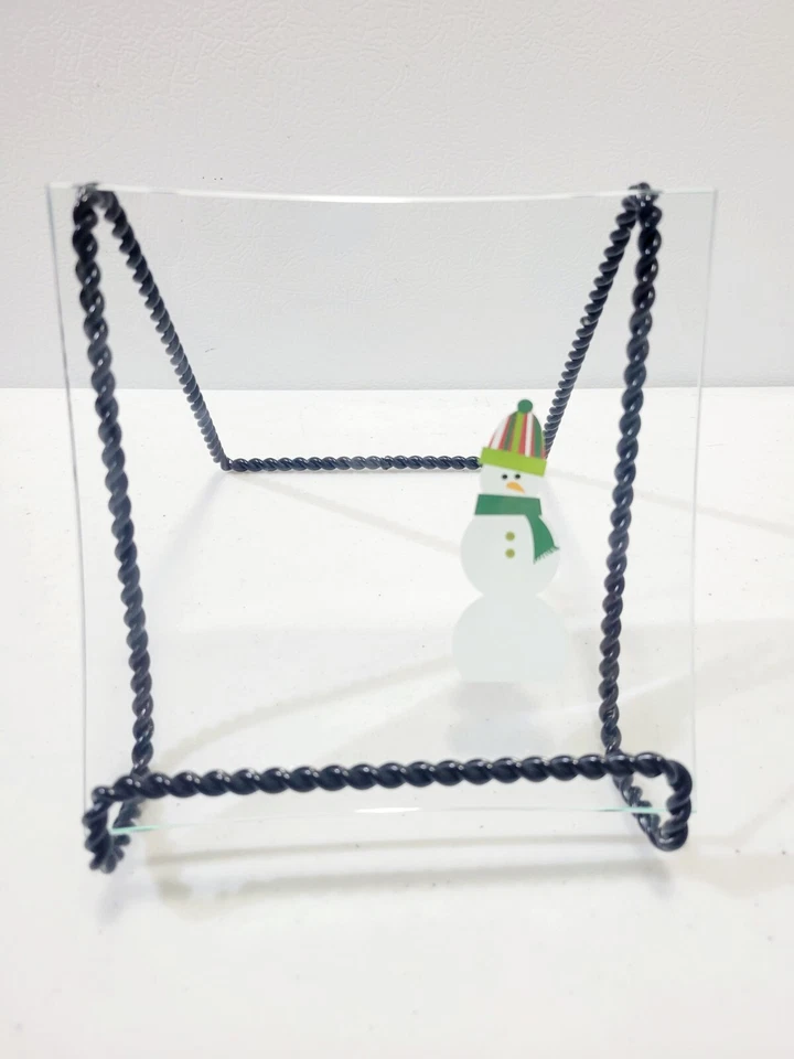 PAMPERED CHEF SNOWMAN SQUARE DESSERT PLATES SET OF 3 - Image 4 of 4