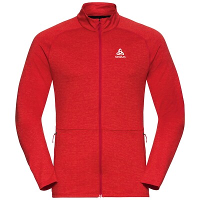 Odlo Sesvenna Herren Midlayer mit Reißverschluss Outdoor Hiking Ski rot
