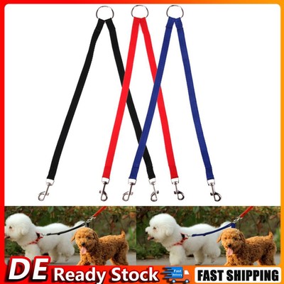 Nylon Double Dual Two Pets Hundeleine 2-Wege-Koppler-Wanderhalskette