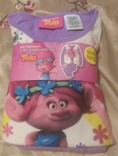 DreamWorks Trolls 2 Pc Sleepwear Flannel Pajama Set Size 10/12 New
