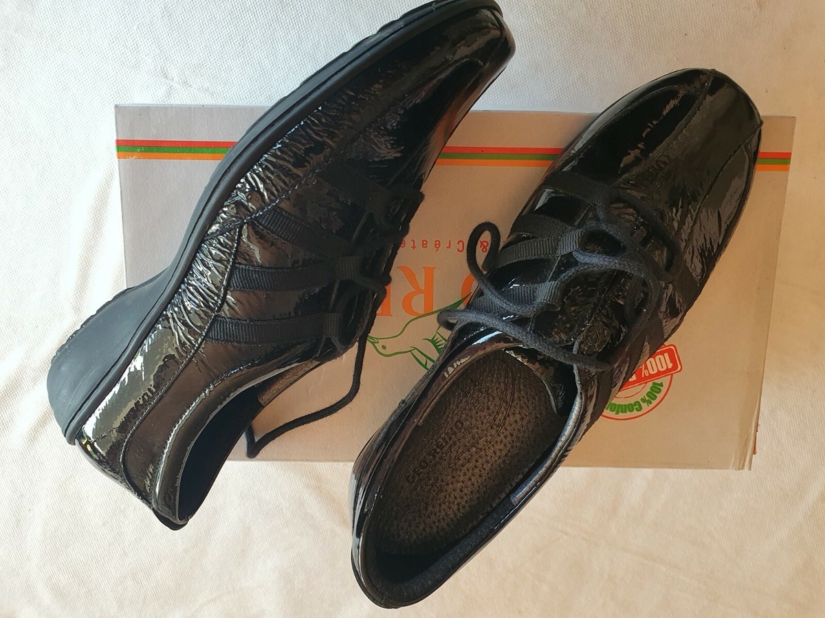Chaussures En Cuir Verni Noir Geo Reino - Taille 37, Neuves Avec Emballage | Style Décontracté, Pour Femme