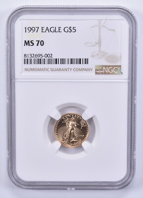 MS70 1997 $5 American Gold Eagle 1/10 Oz Gold NGC Brown Label | eBay