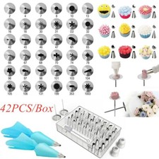 42PCS/Box Icing Piping Nozzle Pastry Dessert Tips Cake Baking Decor Tool Kit DIY
