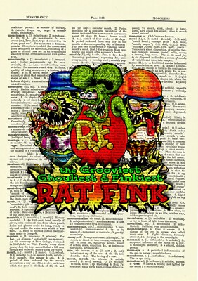 Rat Fink Dictionary Art Print Picture Hot Rod Big Daddy Ed Roth