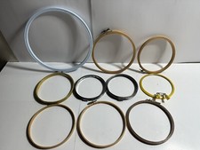 Vintage Embroidery Hoop Lot USA Taiwan Metal Wood Different Sizes