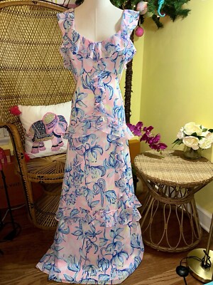 lilly pulitzer riland maxi dress Women's Lilly Pulitzer Riland Clip Dot Maxi Dress, Size 00