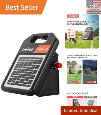 Reliable 20-Mile Electric Fence Energizer with Long-lasting Battery Included