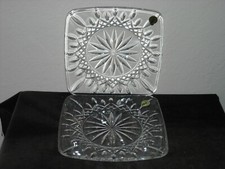 Set of 2 Waterford Lismore 8" Square Plates with Box