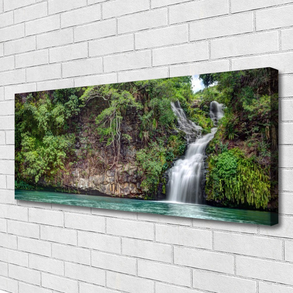 Toile cascade et roche 125x50 cm pour créer une ambiance zen dans votre chambre