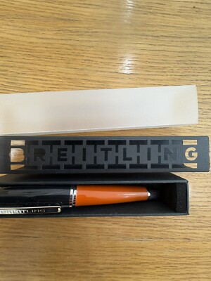 BREITLING Ballpoint Pen Logo Letters Paper Cutting Art Box Cap Terracotta Color