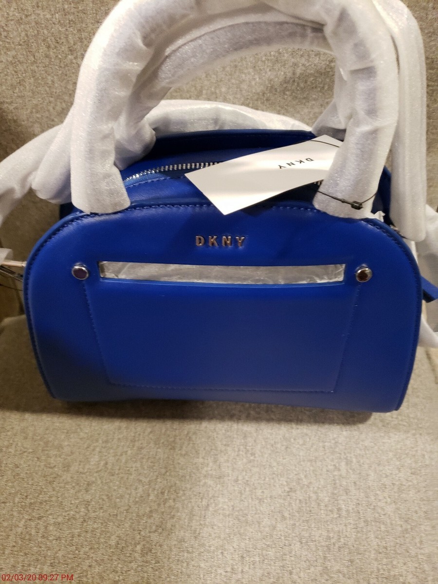 AUTHENTIC DKNY COBALT HEAVY NAPPA LEATHER CROSSBODY AND SATCHEL