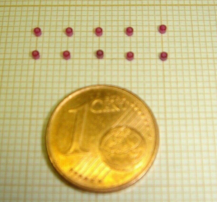 Lot de 10 rubis sans creusure diametre 120 trou 60 pour horlogerie et micromecanique
