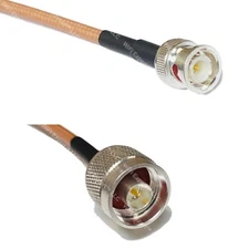 RG142 Silver BNC MALE to N MALE Coax RF Cable USA Lot