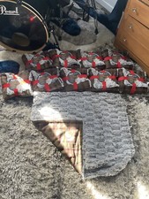 Lot of 10 Pet Blankets Plaid/Fleece Gray 29.5in. x 35.4in