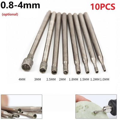 Drill Bit Rotary Diamond 1-4mm 1/1.2/1.5/1.8/2/2.5/3/4mm 10Pcs Diamond