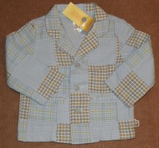 6 12 VESTE BLAZER PATCHWORK MADRAS BLEU DE Pâques Gymboree GARDEN PARTY garçon neuf avec étiquette